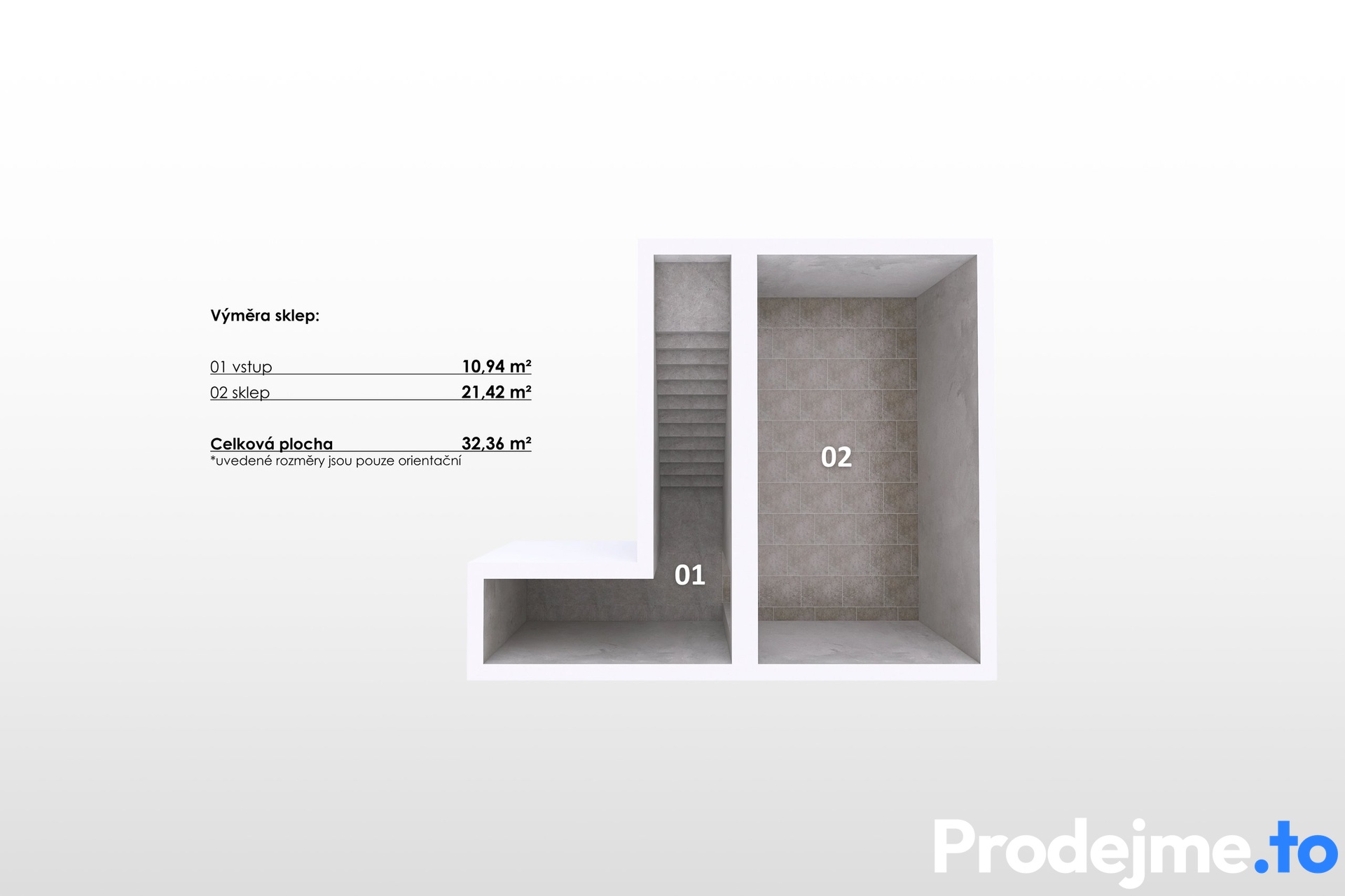3D půdorys - sklep
